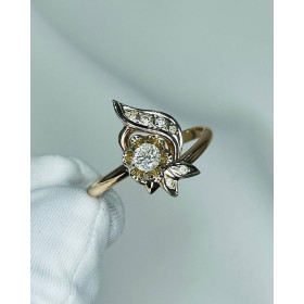 Золота каблучка з діамантами 0,225 ct
